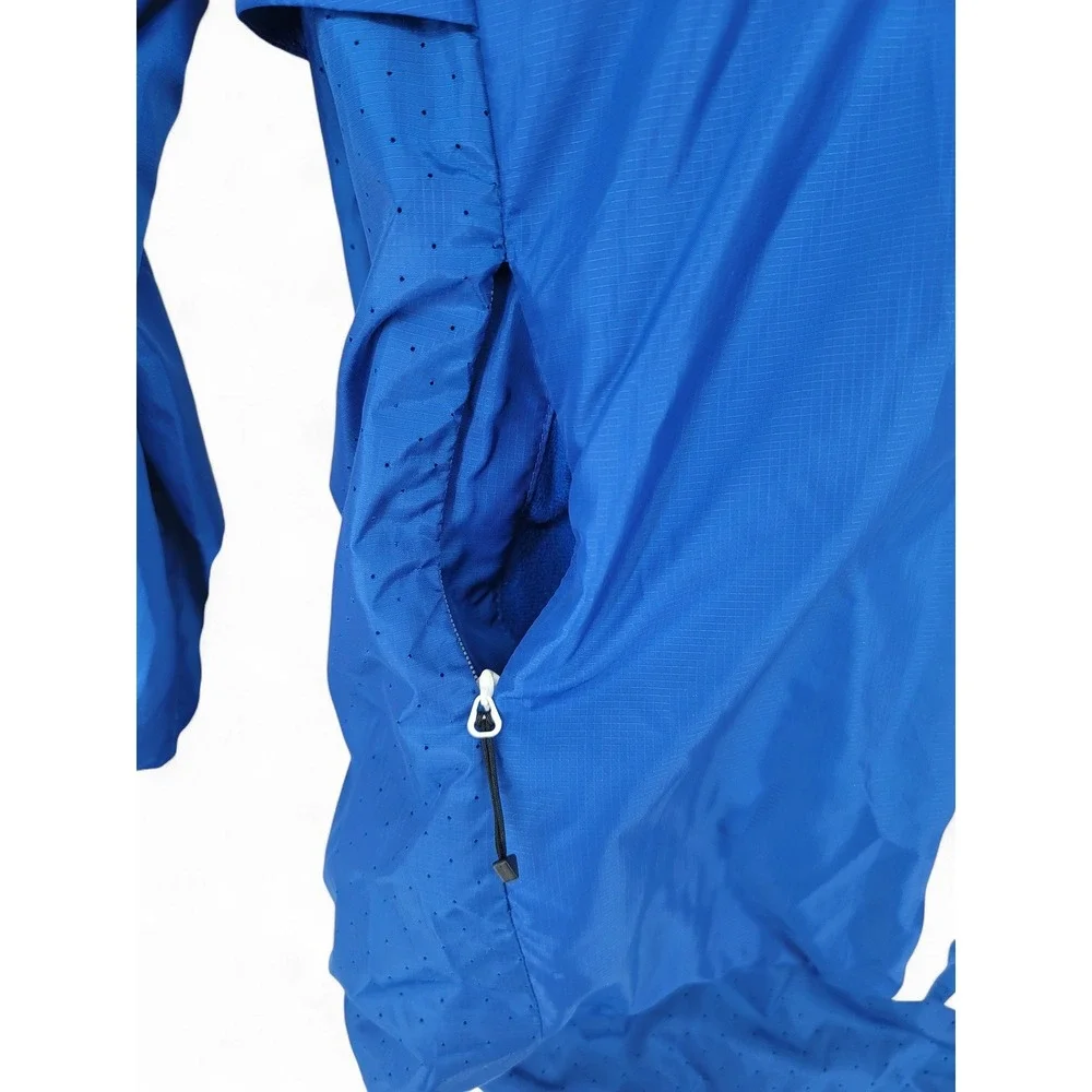 Adidas USA Windbreaker Jacket M Blue Half Zip Hooded Team USA Olympic EUC Size S